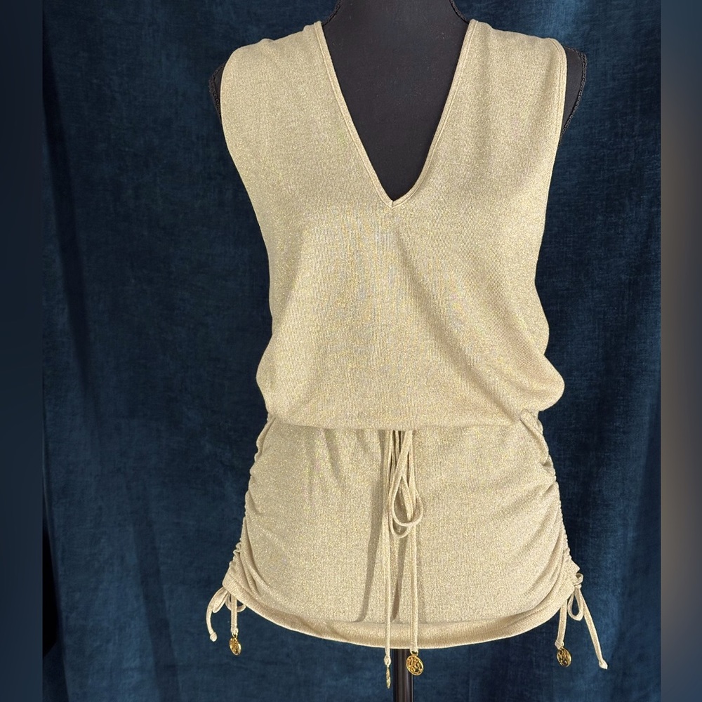 Luli Fama Cosita Buena Gold Mini Dress